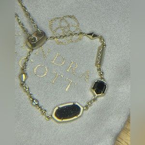 Customized Kendra Scott black stone adjustable bracelet
